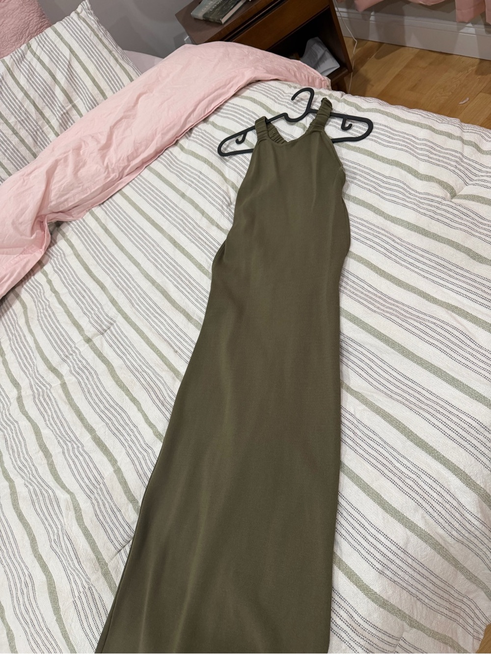 Zara Olive Green Halter Maxi Dress